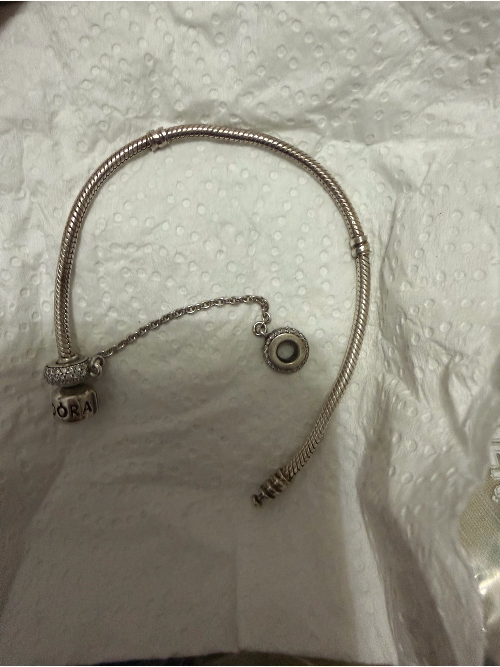 Pandora Charm Bracelet with Safety Chain